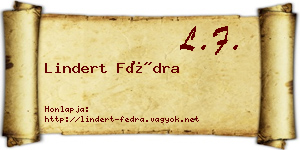 Lindert Fédra névjegykártya